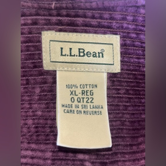 L.L. Bean Purple Corduroy Button Down - Picture 2 of 3